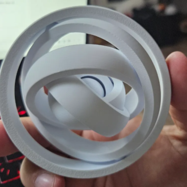 Smooth 3D Printed Gyro with 7 Rings