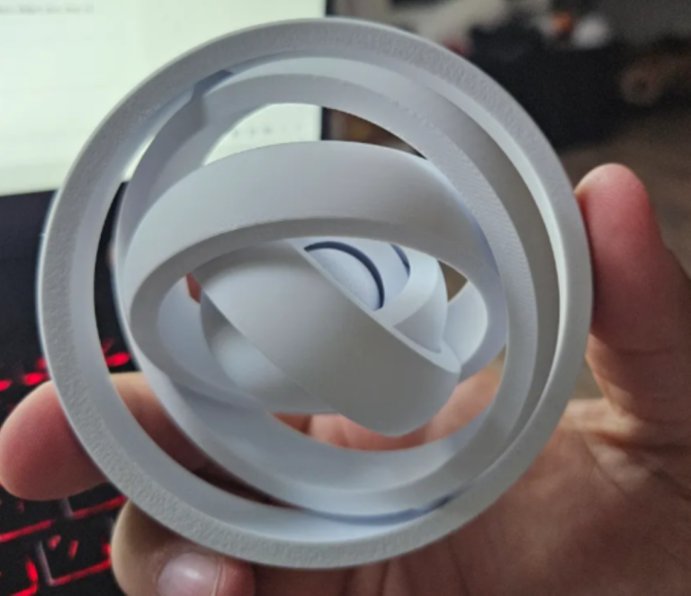 Smooth 3D Printed Gyro with 7 Rings