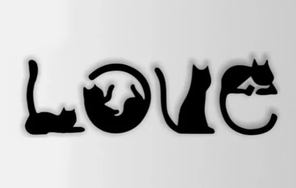 LOVE Sign with Cats