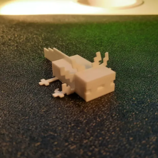 Minecraft Axolotl 3D Printed Figurine - Adorable Gamer Collectible