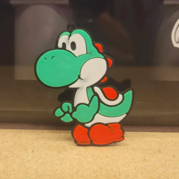 "3D Printed Yoshi Keychain - Cute and Collectible