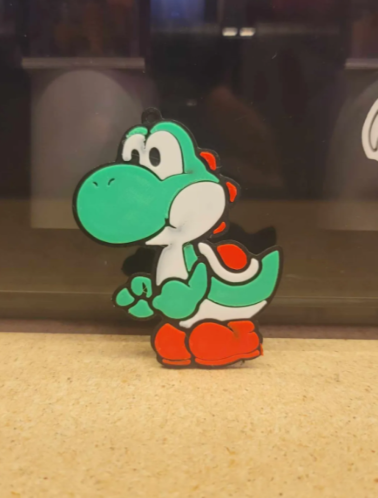 "3D Printed Yoshi Keychain - Cute and Collectible