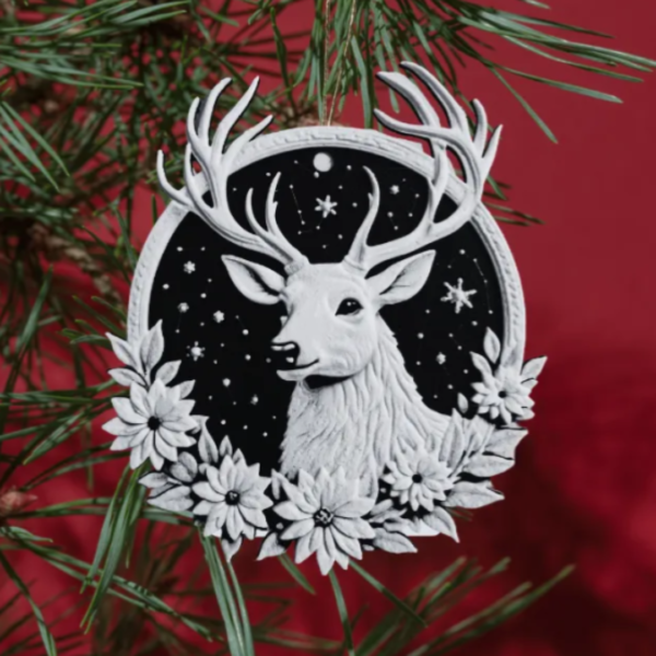 Enchanting 3D Printed Christmas Stag Decoration