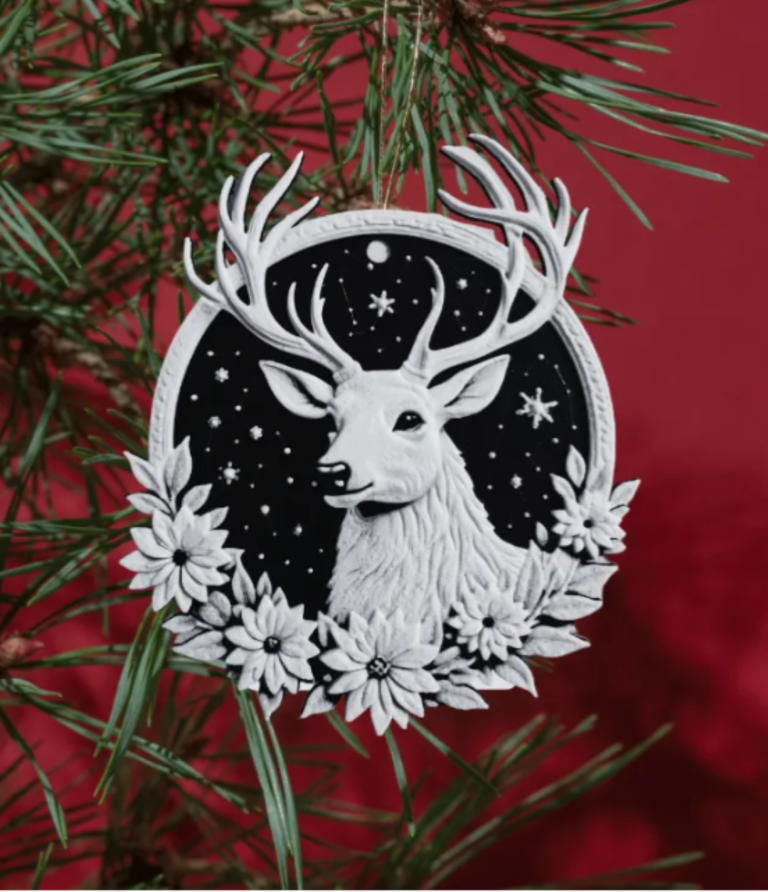 Enchanting 3D Printed Christmas Stag Decoration