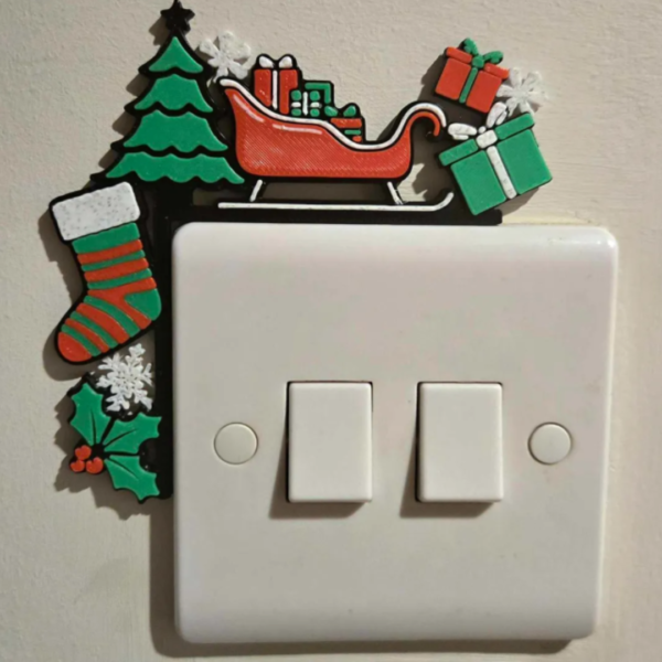 Festive 3D Printed Light Switch Corner Decoration