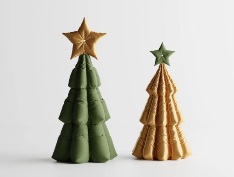 Warm 3D Printed Inflated Christmas Tree Decoration