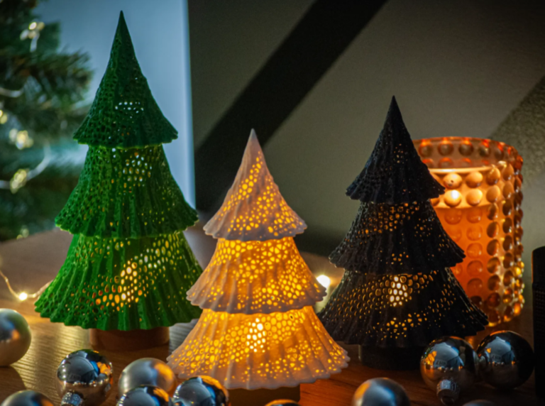 Modern 3D Printed LED Christmas Tree Decoration