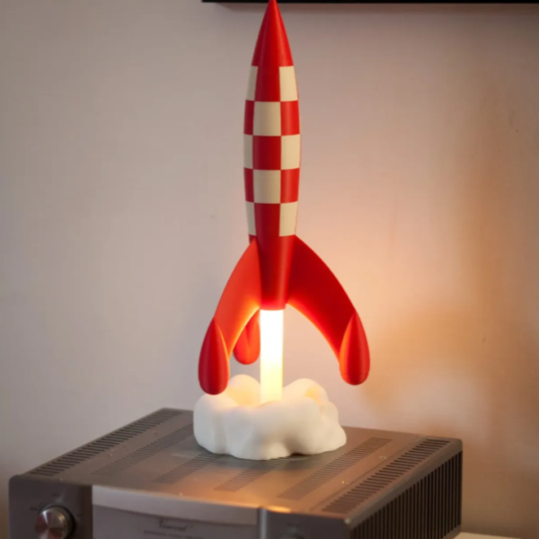 3D Printed Moon Rocket - High-Quality Space Model