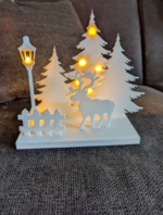 3D Printed Christmas Scene with Fairy Lights