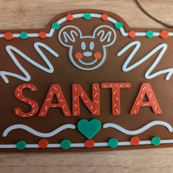 3D Printed Santa Sleigh Numberplate