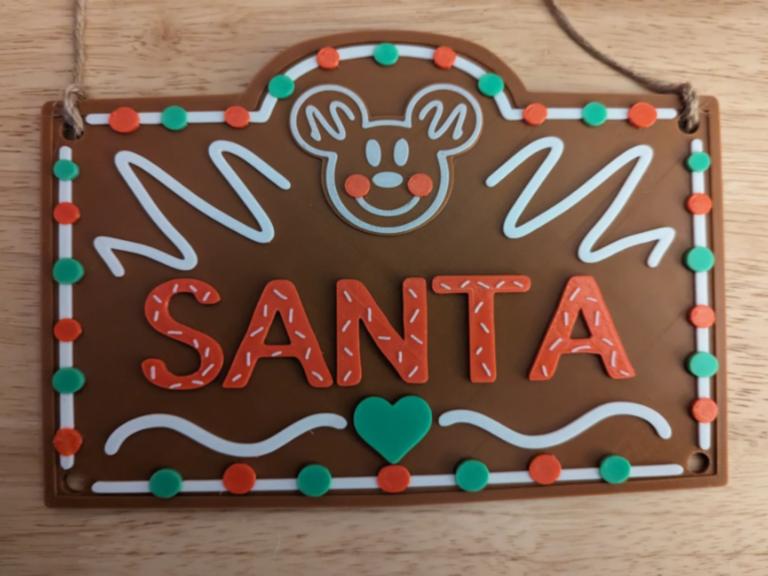 3D Printed Santa Sleigh Numberplate