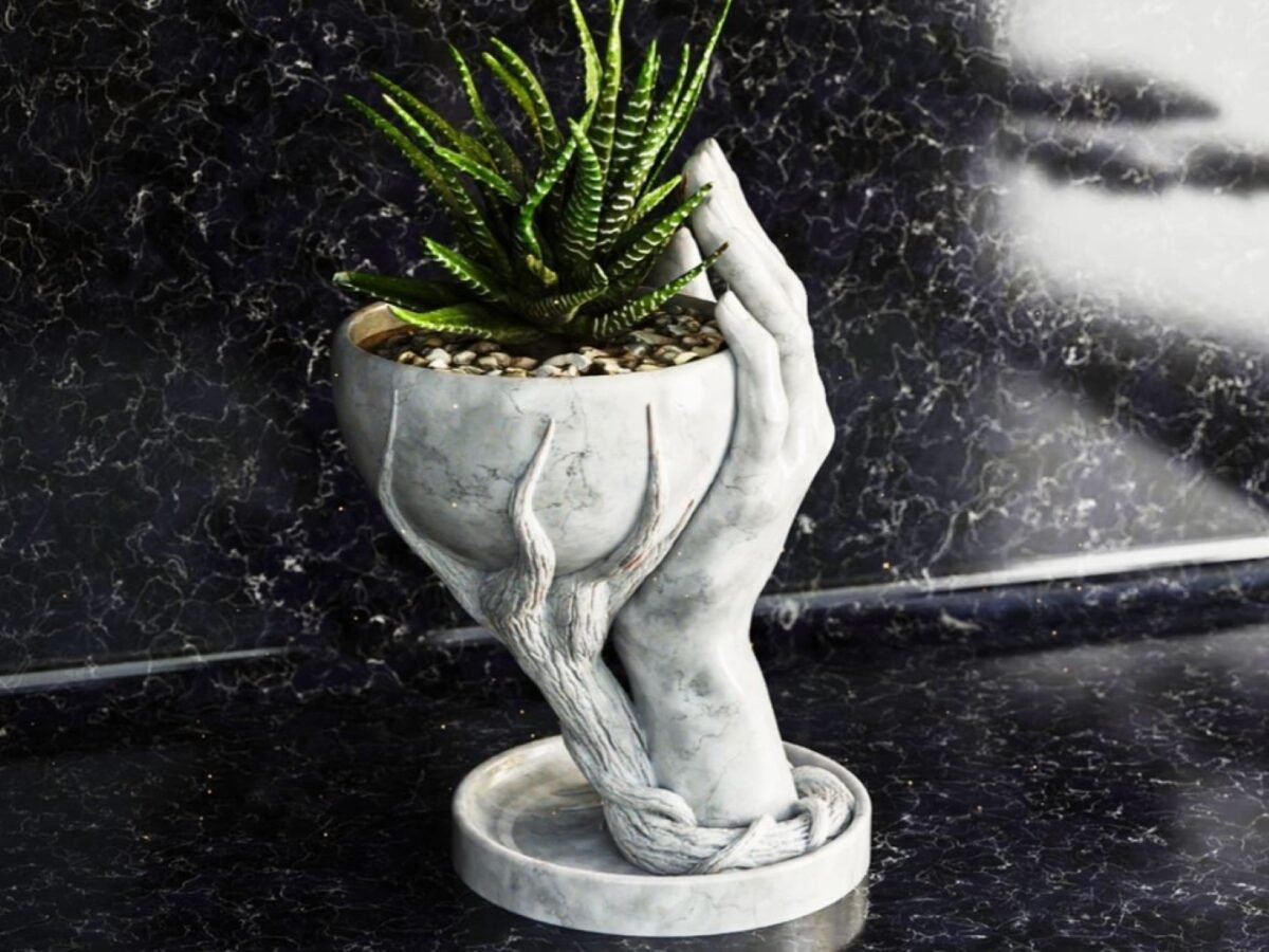 Hand-Shaped Vase for Plants