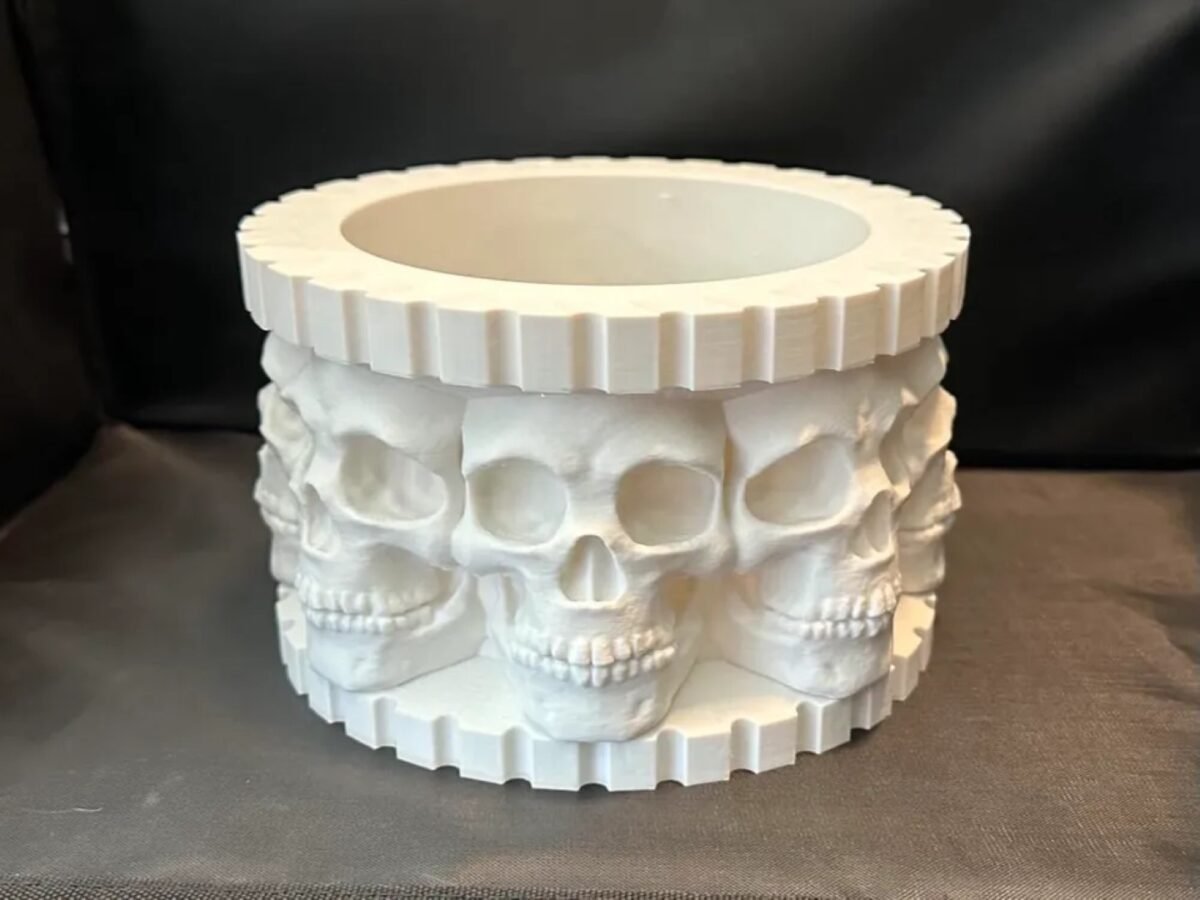 Unique 3D Printed Skull Planter Bowl