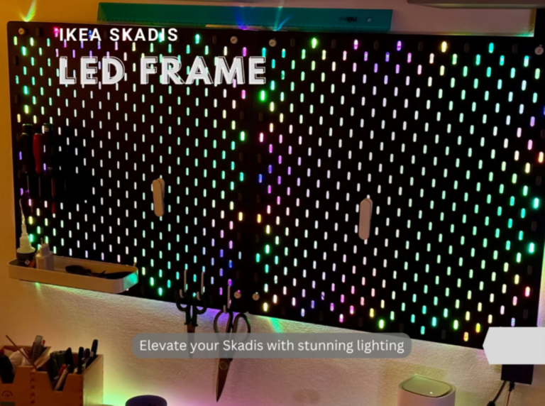 Ikea Skadis Board with LED Frame