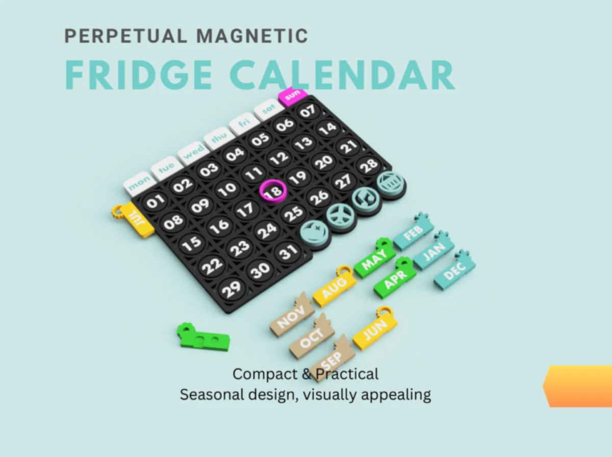 3D-Printed Magnetic Calendar with Interchangeable Tiles