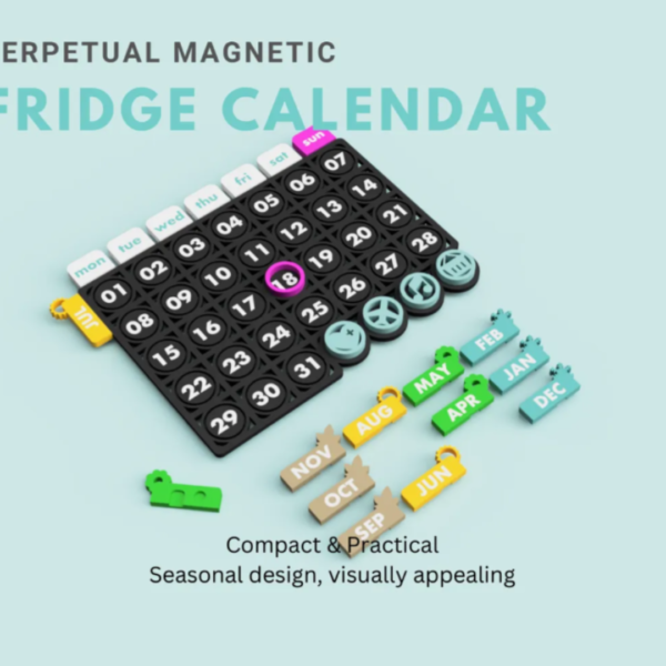 3D-Printed Magnetic Calendar with Interchangeable Tiles