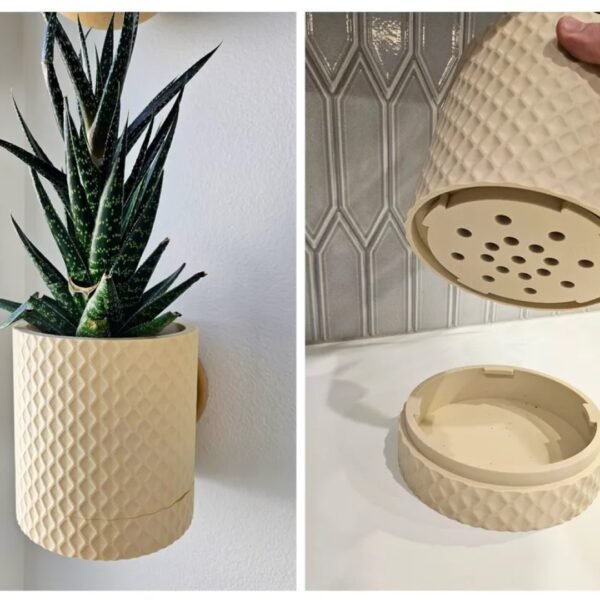 Sleek 3D Printed Diamond Wall Planter