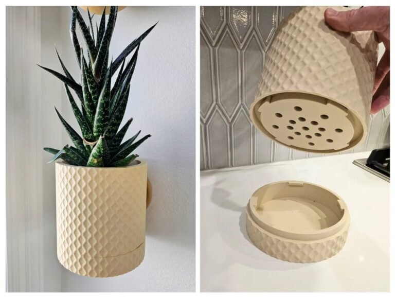 Sleek 3D Printed Diamond Wall Planter