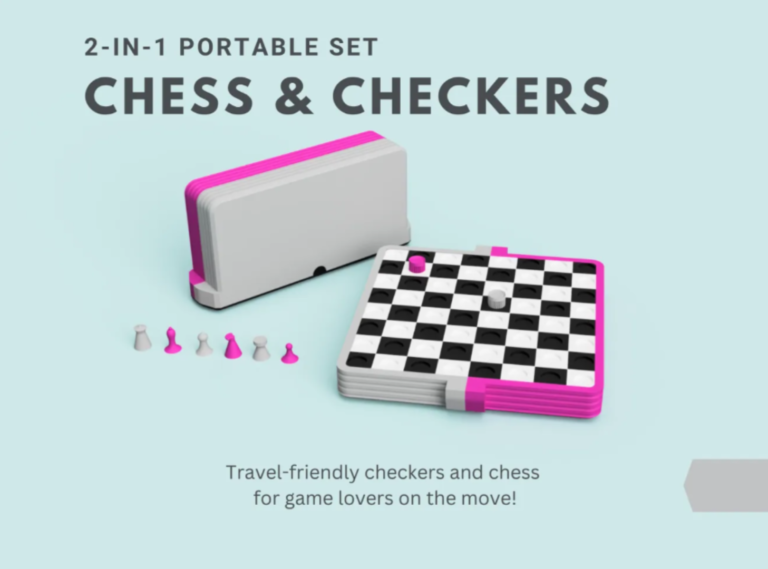 Travel-Friendly Checkers and Chess Board