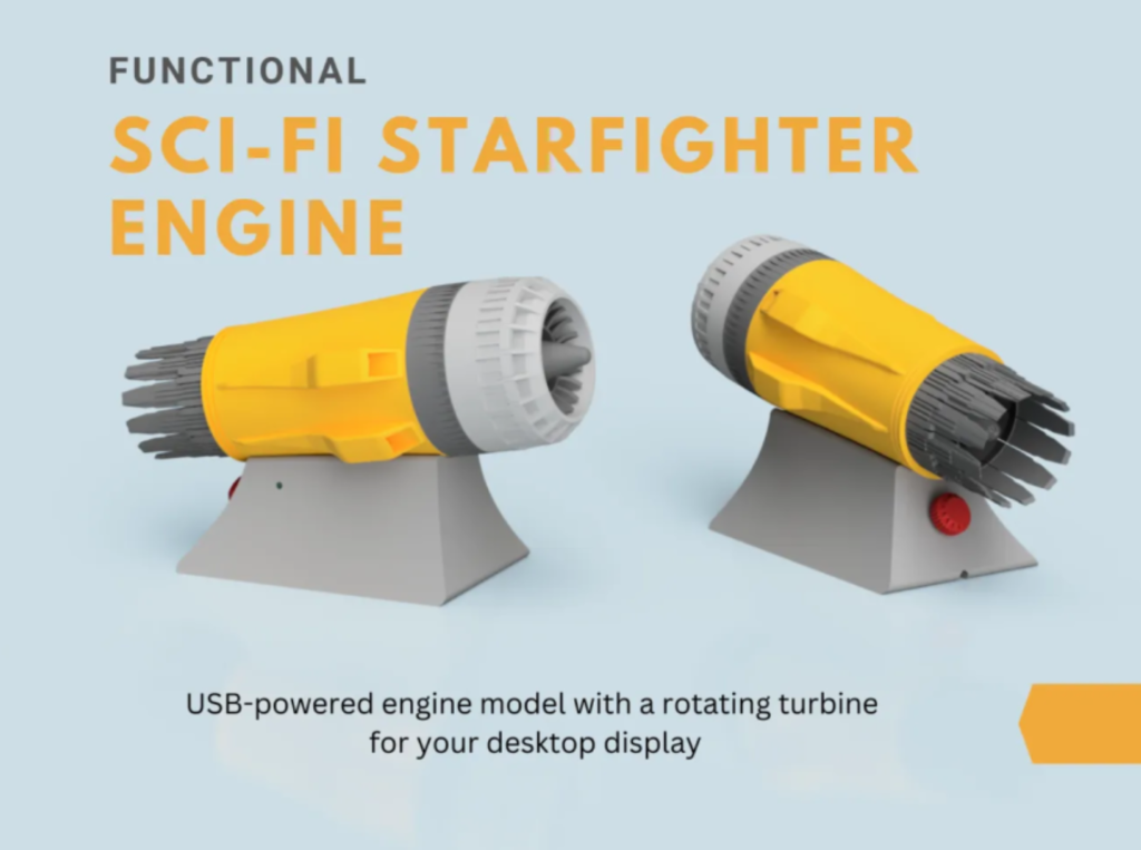 3D-Printed Starfighter Engine with Rotating Turbine