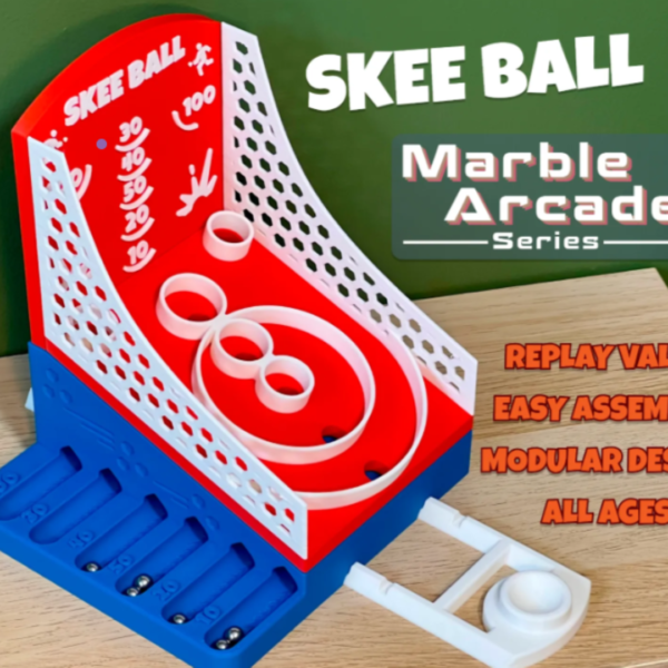 Skee Ball - 1980s Inspired Marble Arcade Game